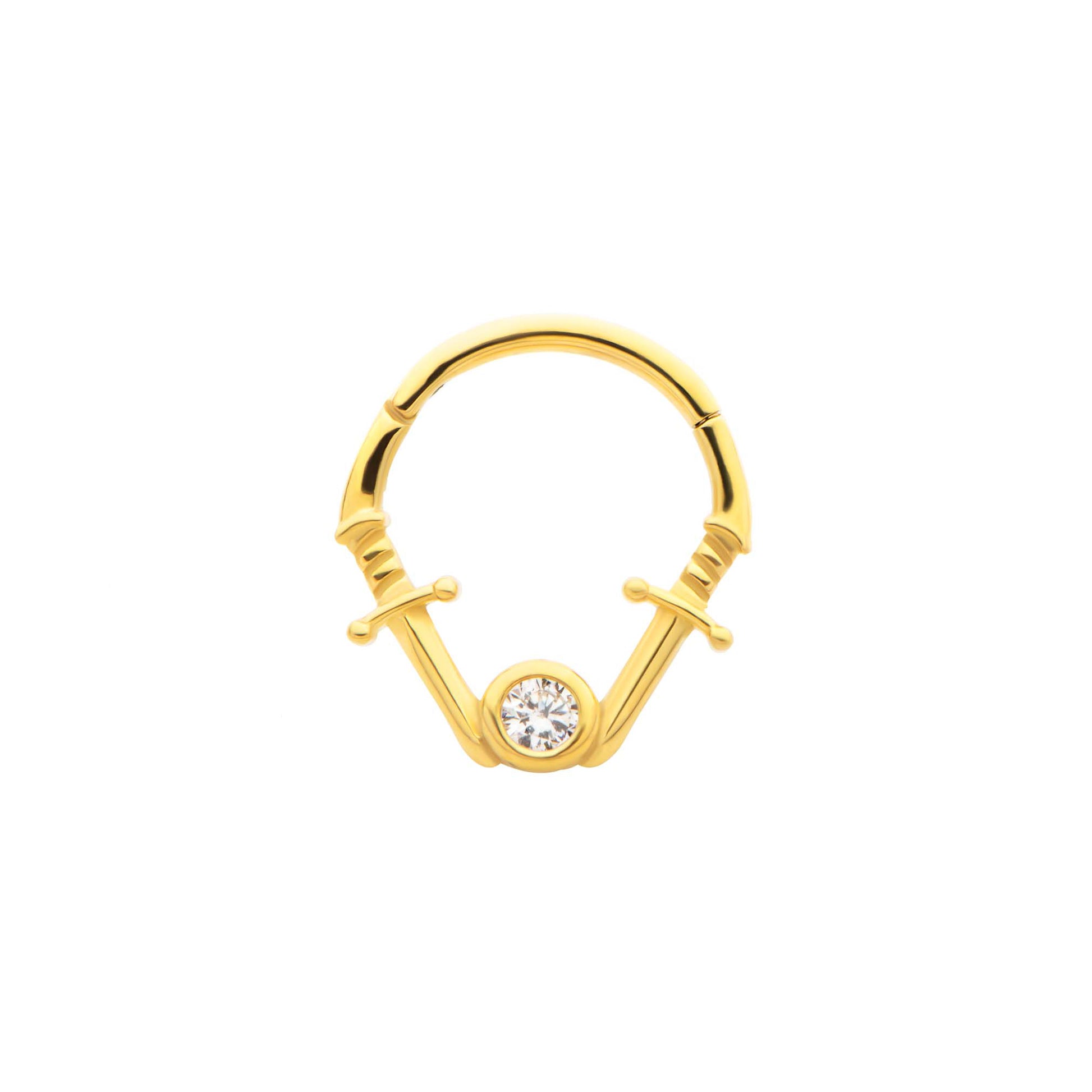 Duo Dagger CZ Septum Ring - SkinKandy | Body Jewellery & Piercing Online Australia