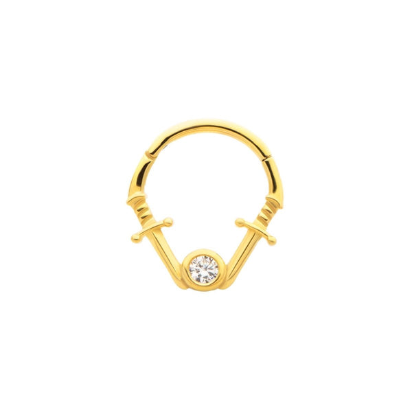 Duo Dagger CZ Septum Ring