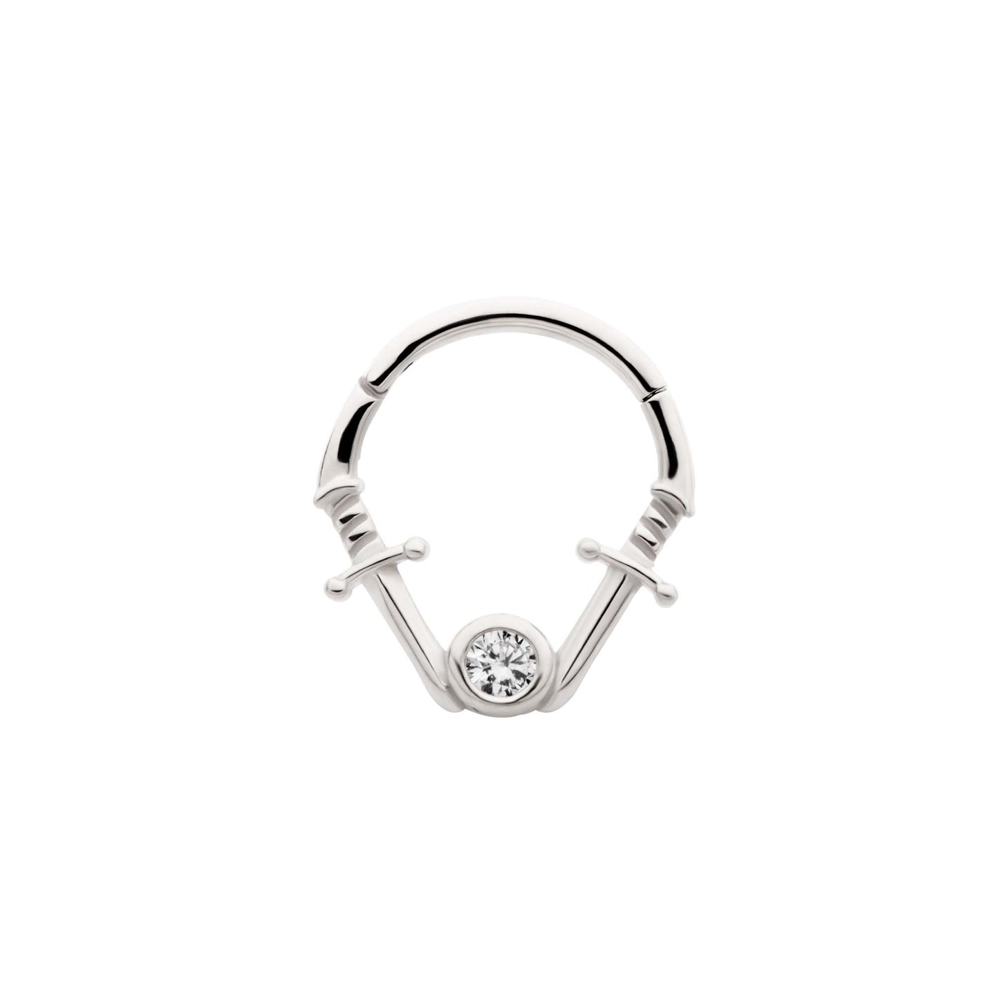 Duo Dagger CZ Septum Ring - SkinKandy | Body Jewellery & Piercing Online Australia