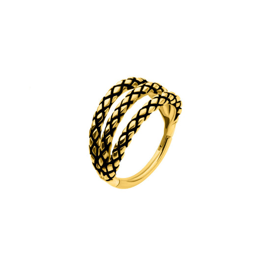 Triple Lizard Skin Segment Ring - SkinKandy | Body Jewellery & Piercing Online Australia