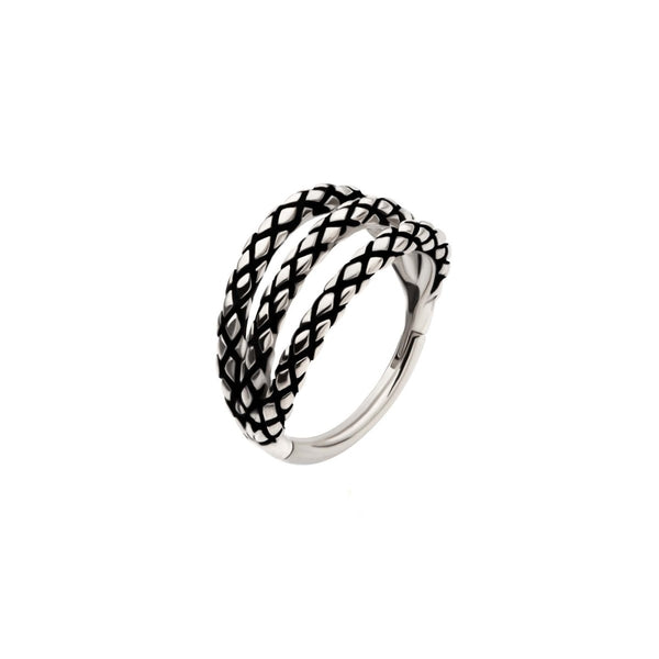 Triple Lizard Skin Segment Ring