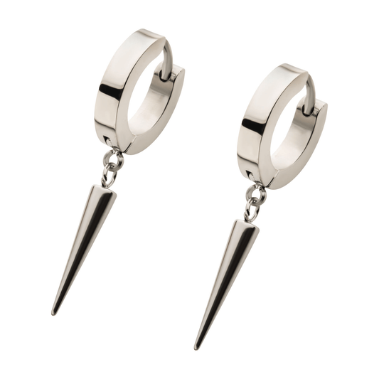 Spike Huggie Drop Earrings - SkinKandy | Body Jewellery & Piercing Online Australia