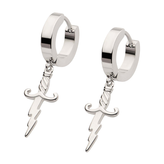 Lightning Dagger Huggie Drop Earrings - SkinKandy | Body Jewellery & Piercing Online Australia