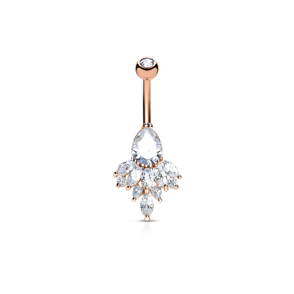 Teardrop Marquis Cluster Belly Ring - SkinKandy | Body Jewellery & Piercing Online Australia