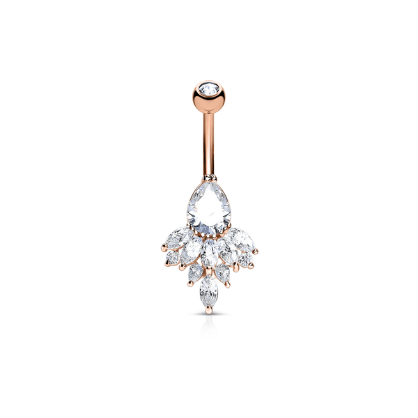 Teardrop Marquis Cluster Belly Ring