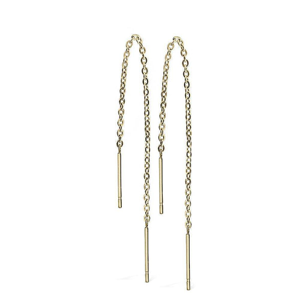 Threader Chain Bar Earrings