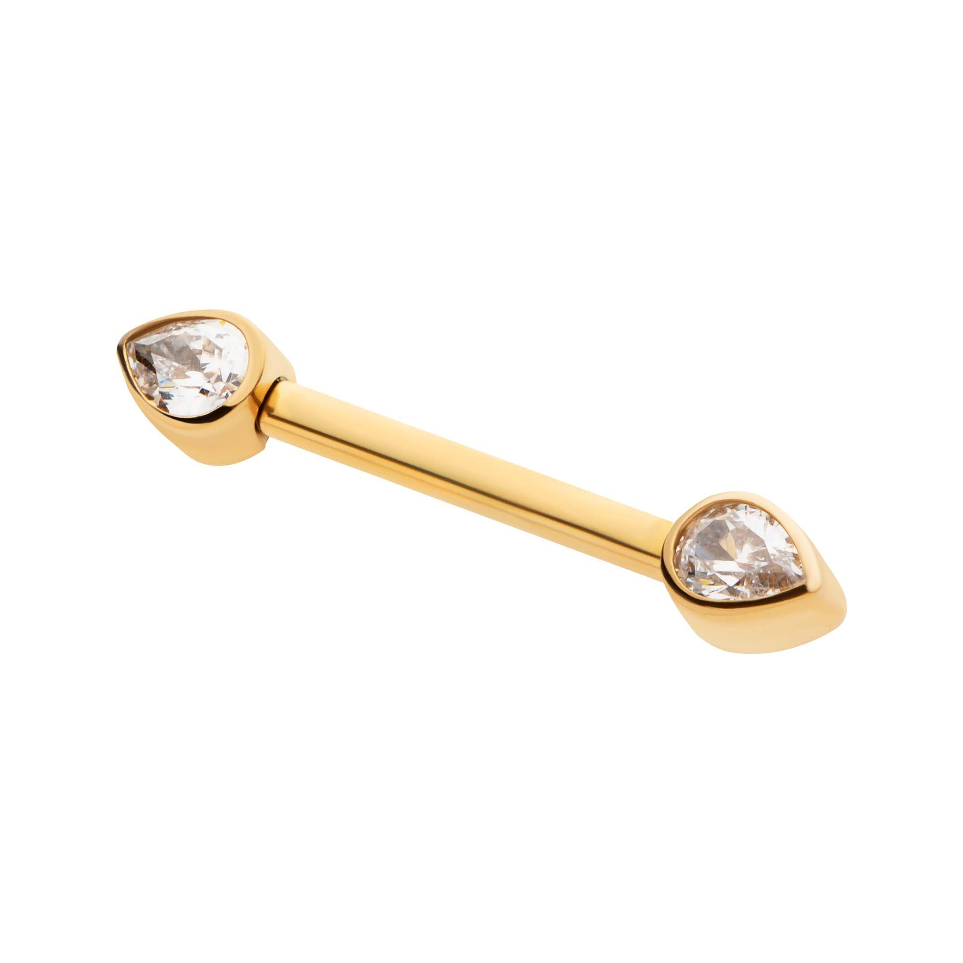 Titanium Pear CZ Nipple Barbell | SkinKandy AU Titanium Pear CZ Nipple Barbell | SkinKandy AU