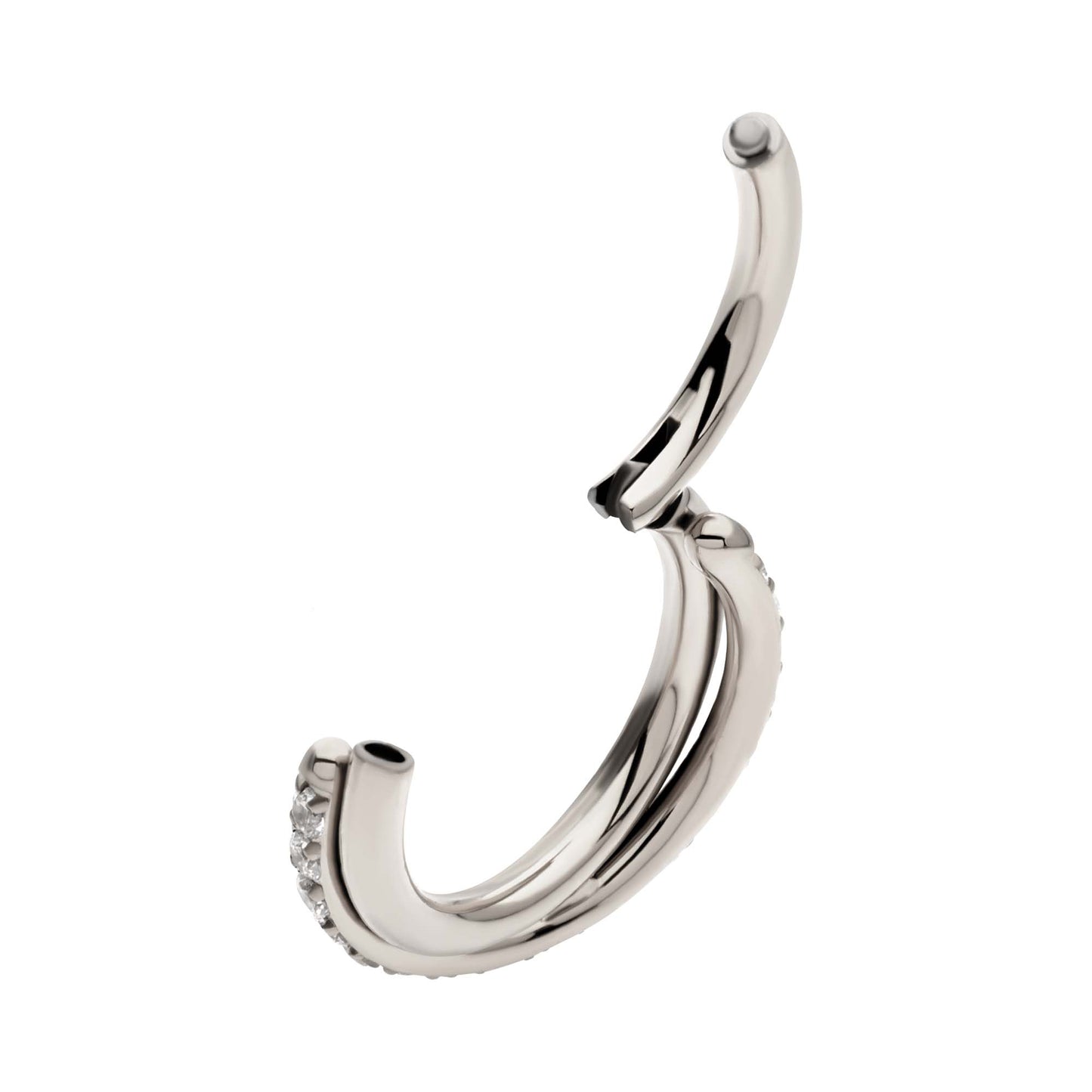 Titanium Double Hoop CZ Segment Ring - SkinKandy | Body Jewellery & Piercing Online Australia