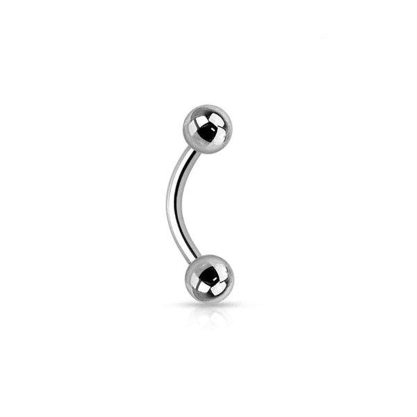 Titanium Externally Threaded Curved Barbell - 10mm & 12mm