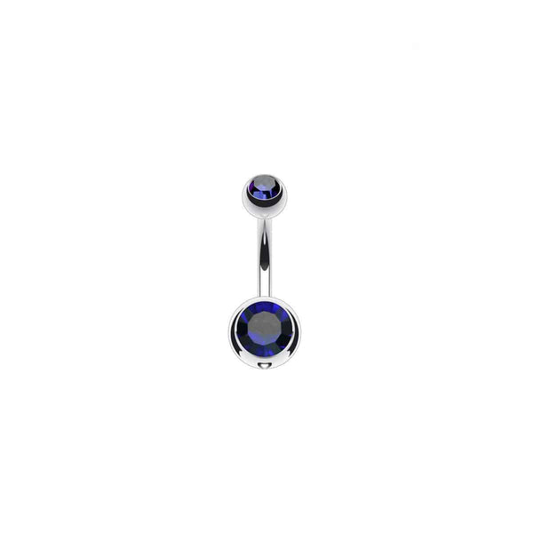 Implant Grade Titanium Cubic Zirconia Belly Bar