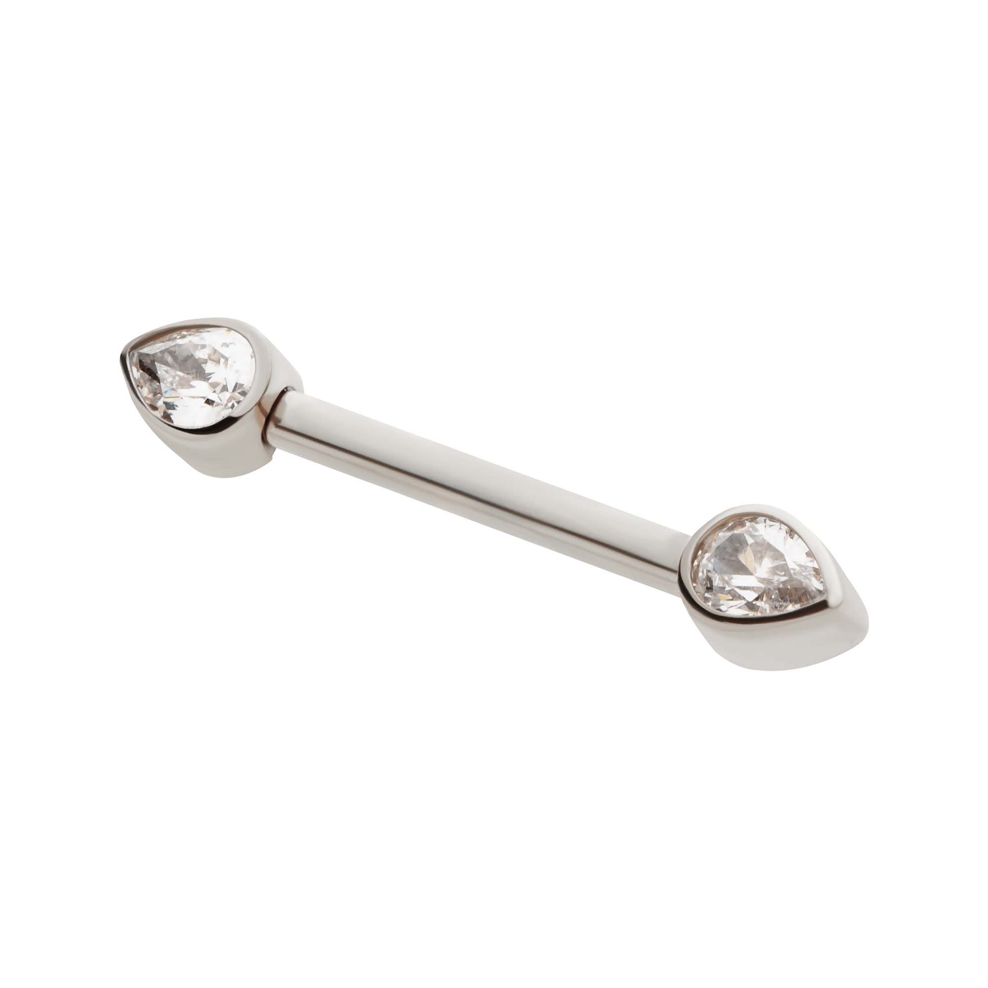 Titanium Pear CZ Nipple Barbell - SkinKandy | Body Jewellery & Piercing Online Australia