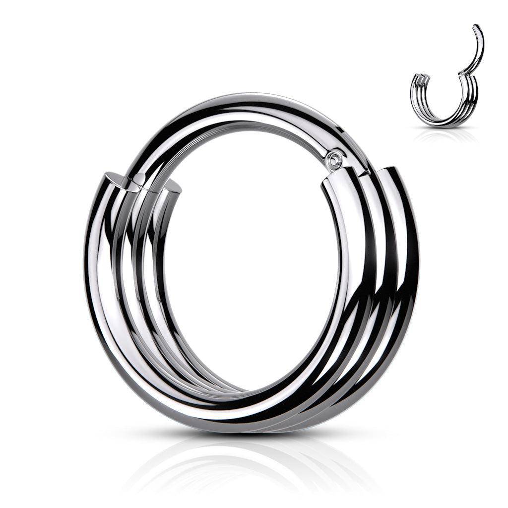 Triple Layered Hinged Segment Ring - SkinKandy | Body Jewellery & Piercing Online Australia