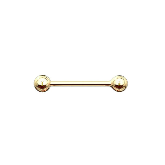 14K Solid Gold Straight Barbell - SkinKandy | Body Jewellery & Piercing Online Australia