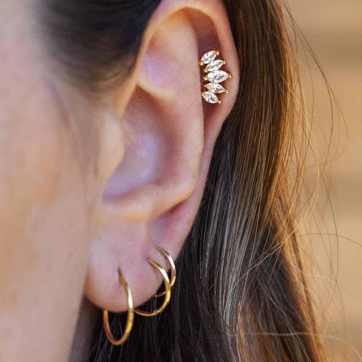 22K Gold Plated Sleepers - Pair - SkinKandy | Body Jewellery & Piercing Online Australia