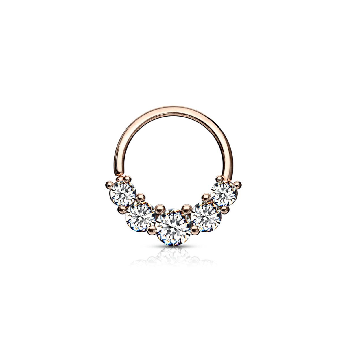 5 Cubic Zirconia Gem Bendable Hoop Ring - SkinKandy | Body Jewellery & Piercing Online Australia