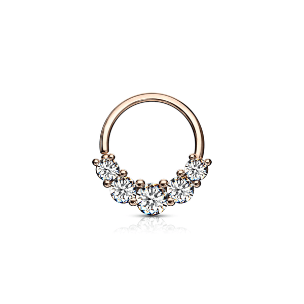 5 Cubic Zirconia Gem Bendable Hoop Ring