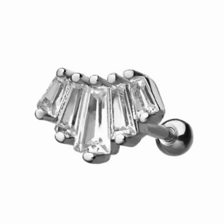 Baguette CZ Gem Cartilage Barbell - SkinKandy | Body Jewellery & Piercing Online Australia