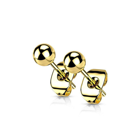 Ball Top Titanium Stud Earrings - Pair