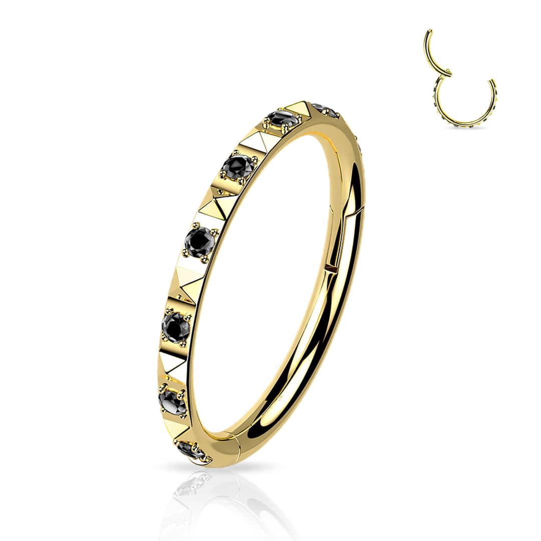 Titanium Segment Ring Prism Hinged CZ Paved - SkinKandy | Body Jewellery & Piercing Online Australia