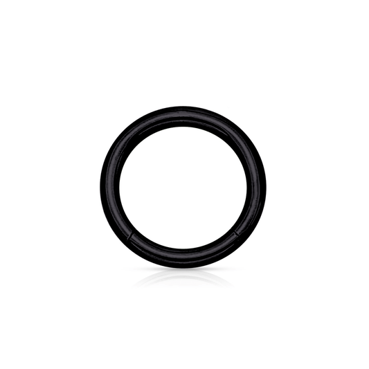 Black PVD Over Steel Hinged Segment Ring - SkinKandy | Body Jewellery & Piercing Online Australia