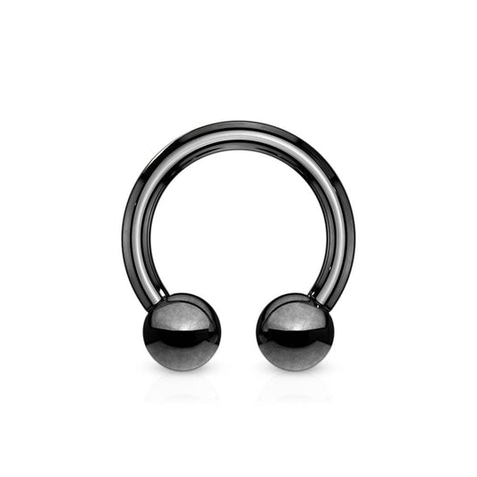 Black Titanium IP over Steel Horseshoe - SkinKandy | Body Jewellery & Piercing Online Australia