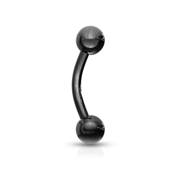 Black Titanium Over Steel Curved Barbell