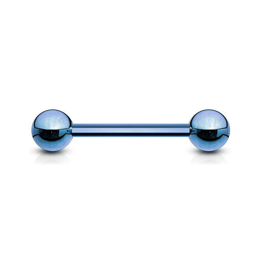 Blue Titanium IP Over Steel Industrial Barbell - SkinKandy | Body Jewellery & Piercing Online Australia