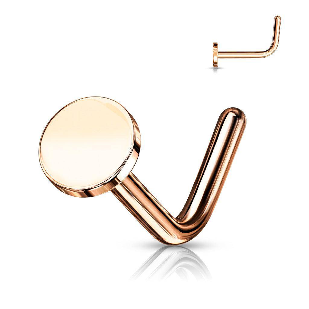 Disk Flat Top L Bend Steel Nose Ring - SkinKandy | Body Jewellery & Piercing Online Australia