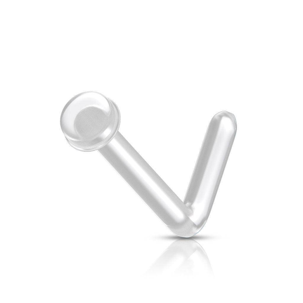 Clear Nose Piercing Retainer with Flexible L Bend - SkinKandy | Body Jewellery & Piercing Online Australia