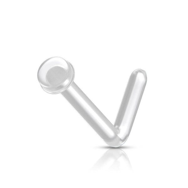 Clear Nose Piercing Retainer with Flexible L Bend