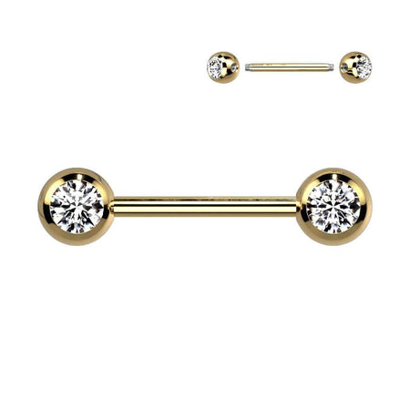 Forward Facing Gem Nipple Bar