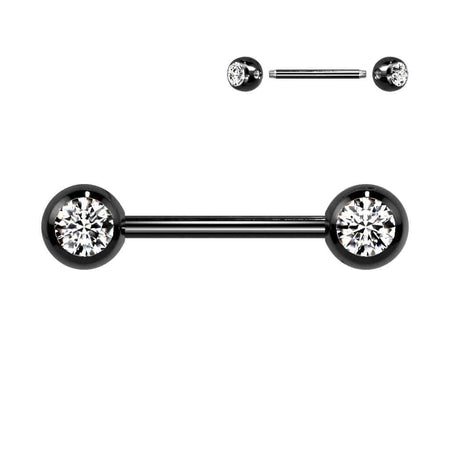 Forward Facing Gem Nipple Bar