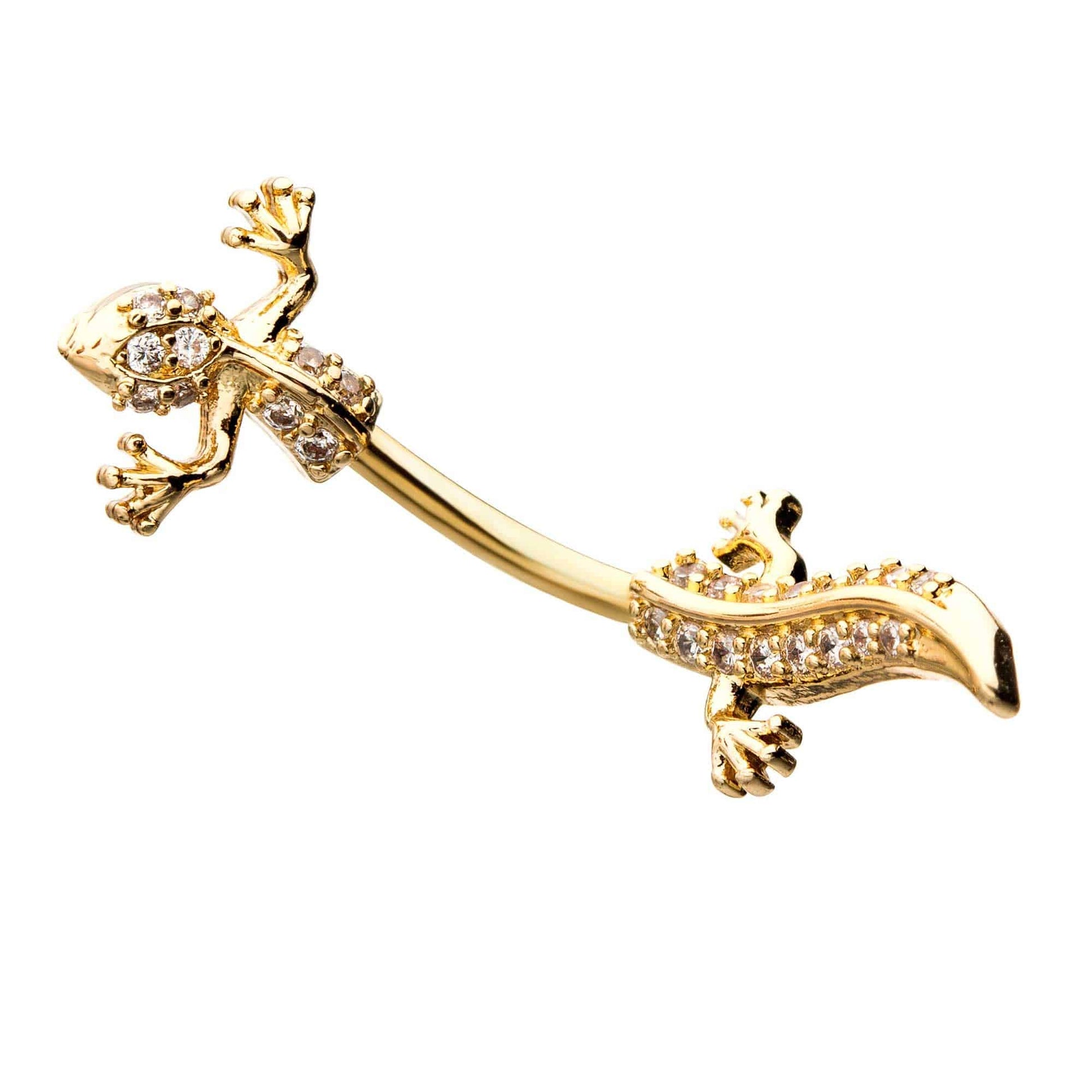 Gecko CZ Gem Belly Bar - SkinKandy | Body Jewellery & Piercing Online Australia