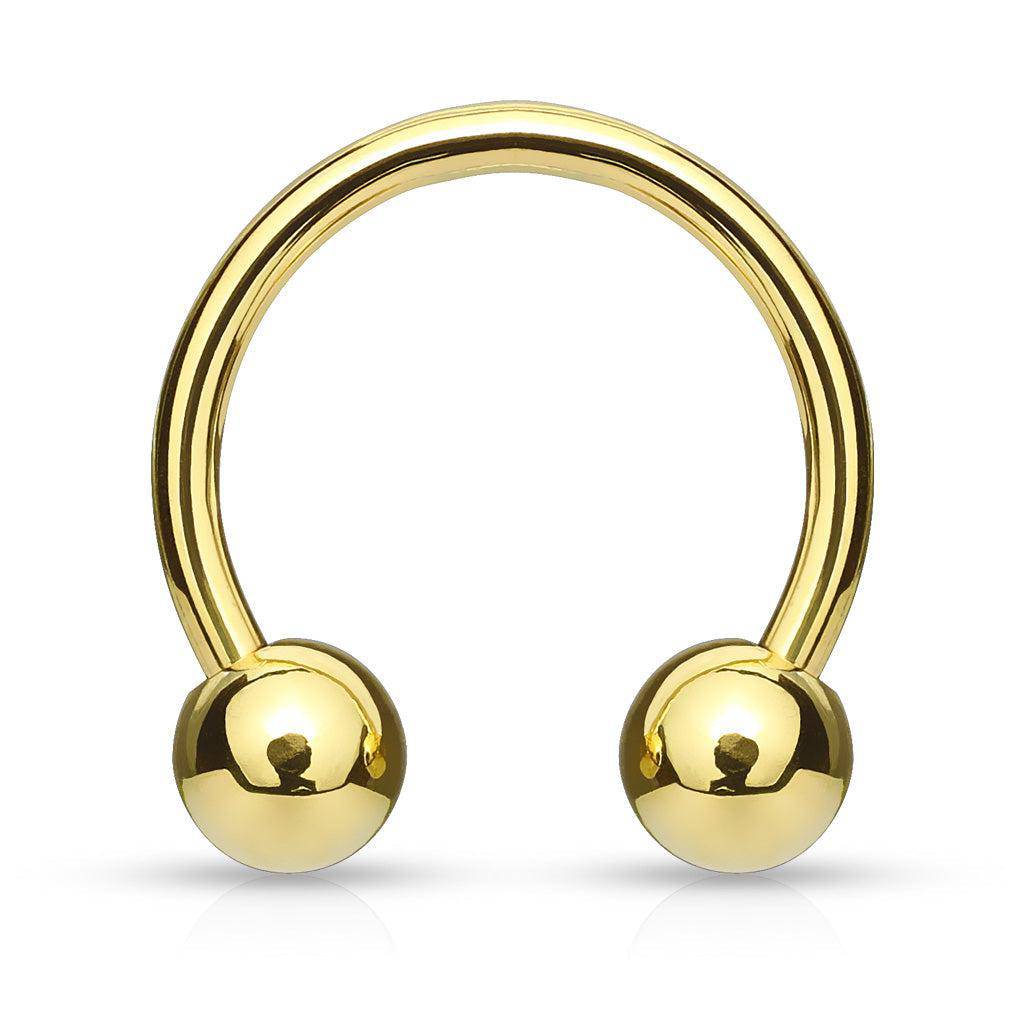 Gold Plated Over Steel Horseshoe - 14 Gauge - SkinKandy | Body Jewellery & Piercing Online Australia