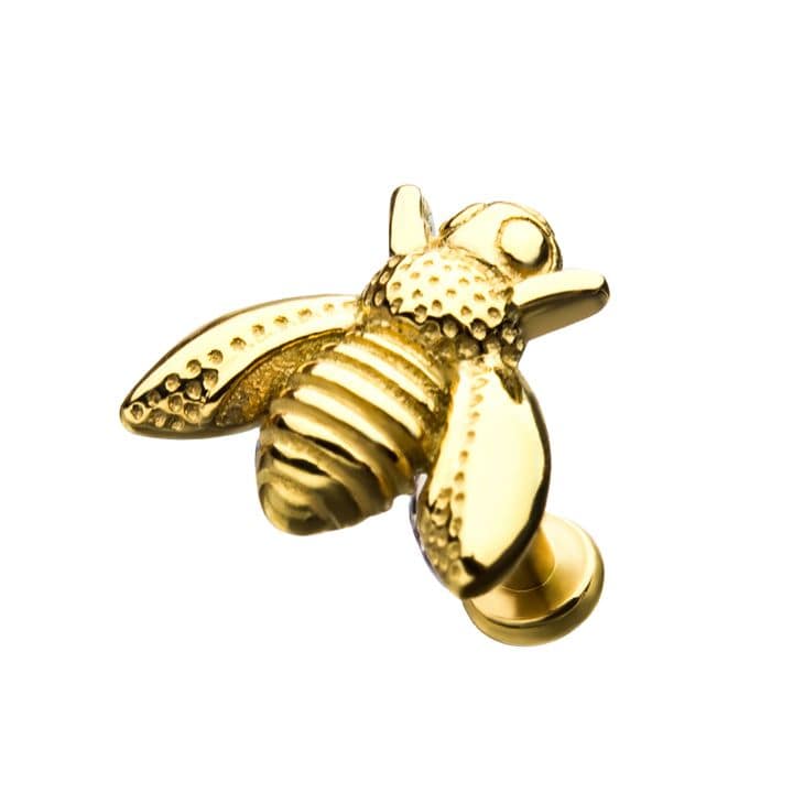 Bumble Bee Flatback Labret - SkinKandy | Body Jewellery & Piercing Online Australia