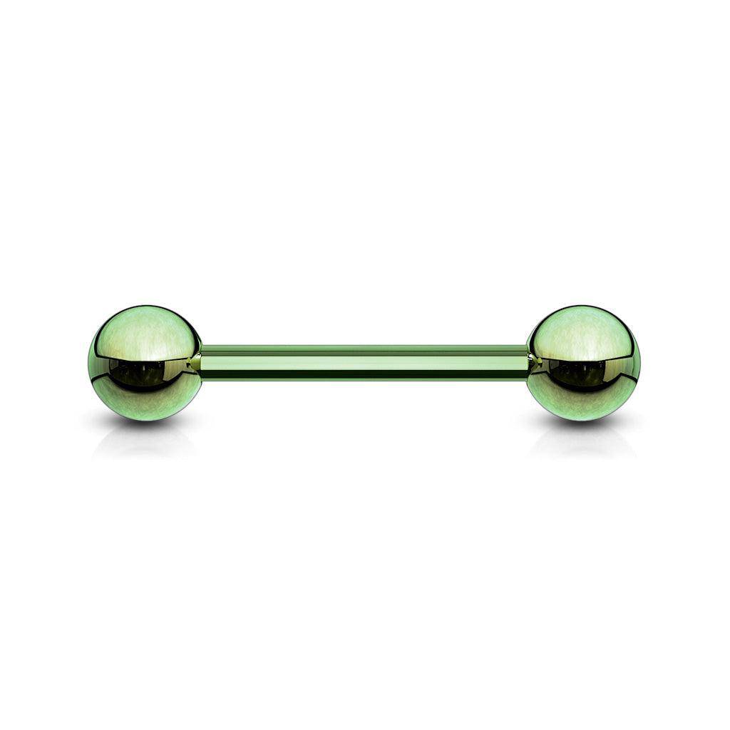 Green Titanium IP Over Steel Barbell - SkinKandy | Body Jewellery & Piercing Online Australia