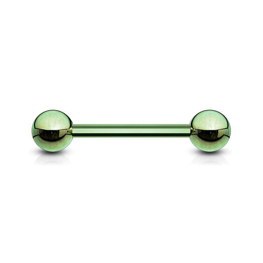 Green Titanium IP Over Steel Barbell - SkinKandy | Body Jewellery & Piercing Online Australia