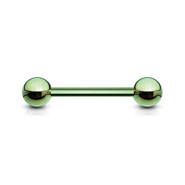 Green Titanium IP Over Steel Barbell - SkinKandy | Body Jewellery & Piercing Online Australia