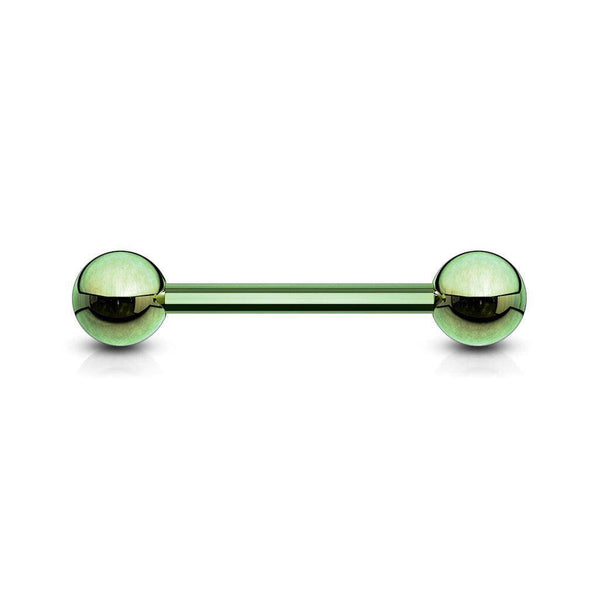 Green Titanium IP Over Steel Industrial Barbell