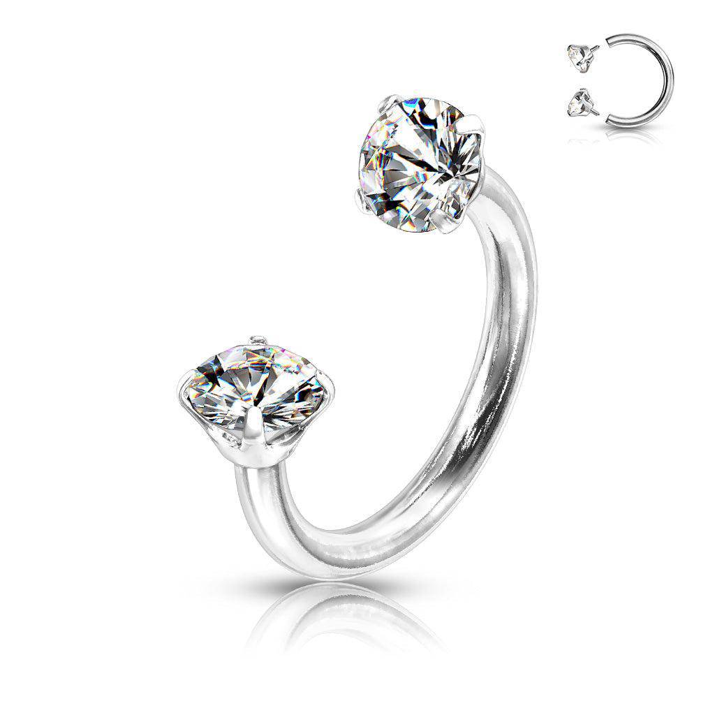 Horseshoe with Clear Claw - Set Gems - SkinKandy | Body Jewellery & Piercing Online Australia