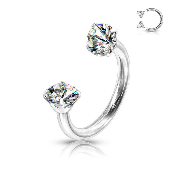 Horseshoe with Clear Claw-Set Gems