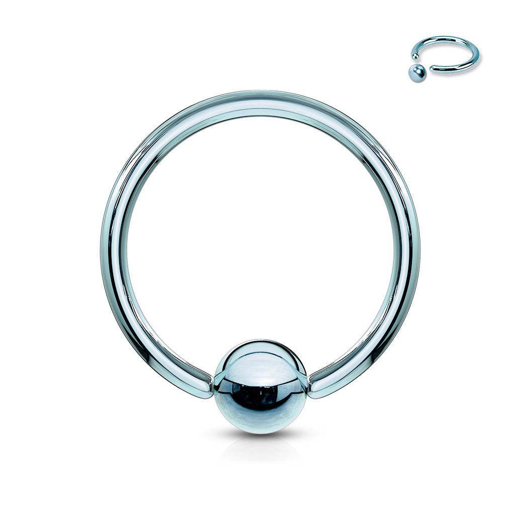 Light Blue Titanium Steel Ball Closure Ring