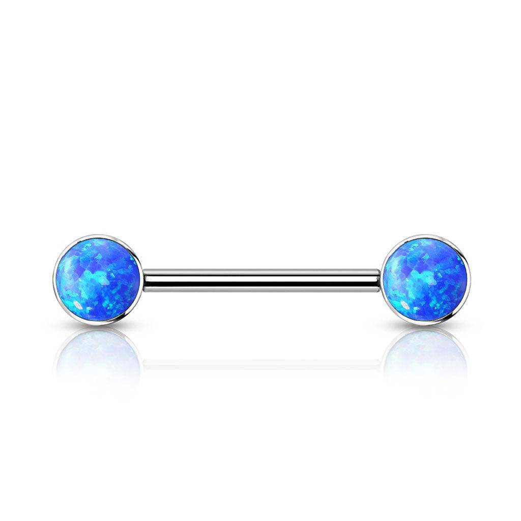 Opal Nipple Bar Internally Threaded (Titanium) - SkinKandy | Body Jewellery & Piercing Online Australia