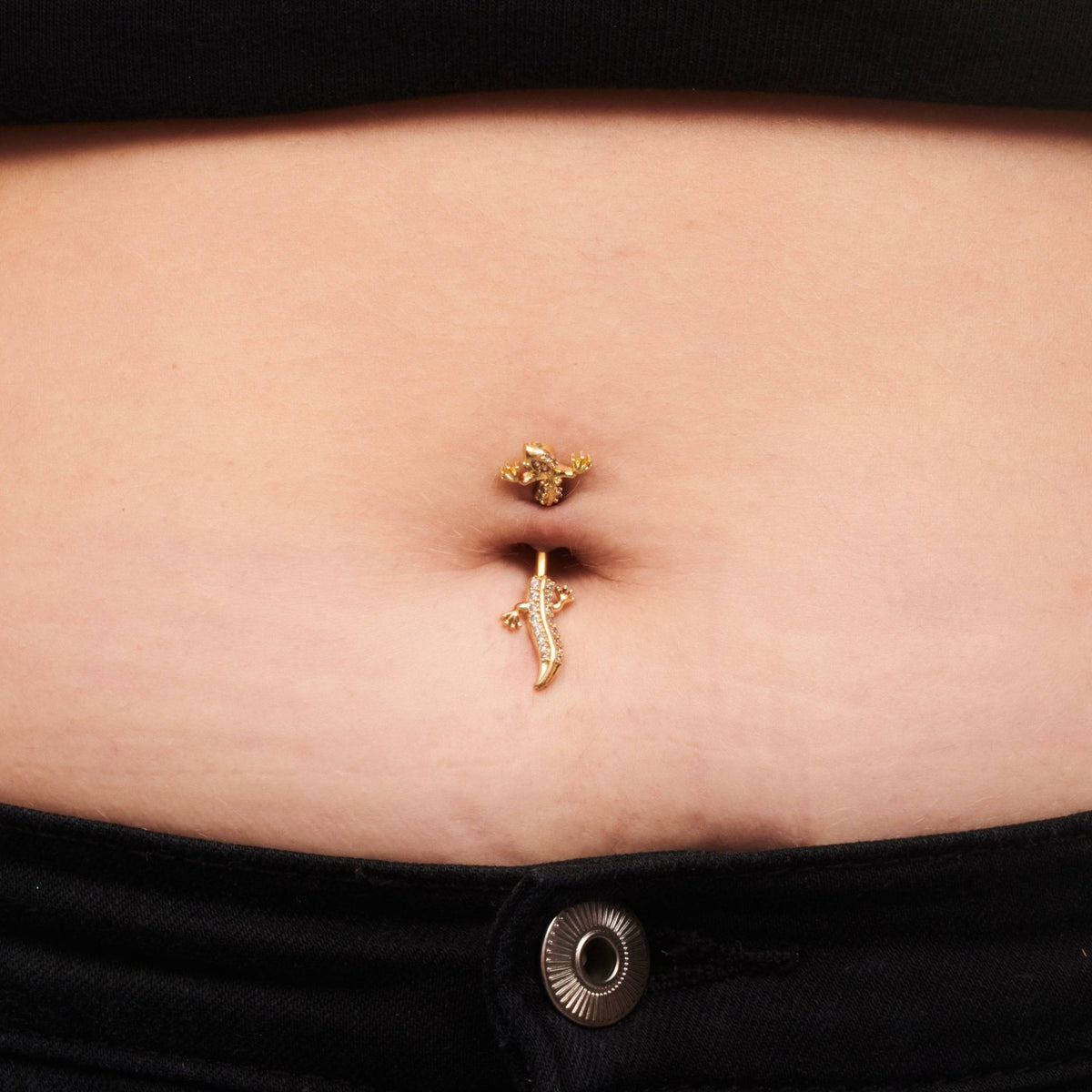 Gecko CZ Gem Belly Bar - SkinKandy | Body Jewellery & Piercing Online Australia