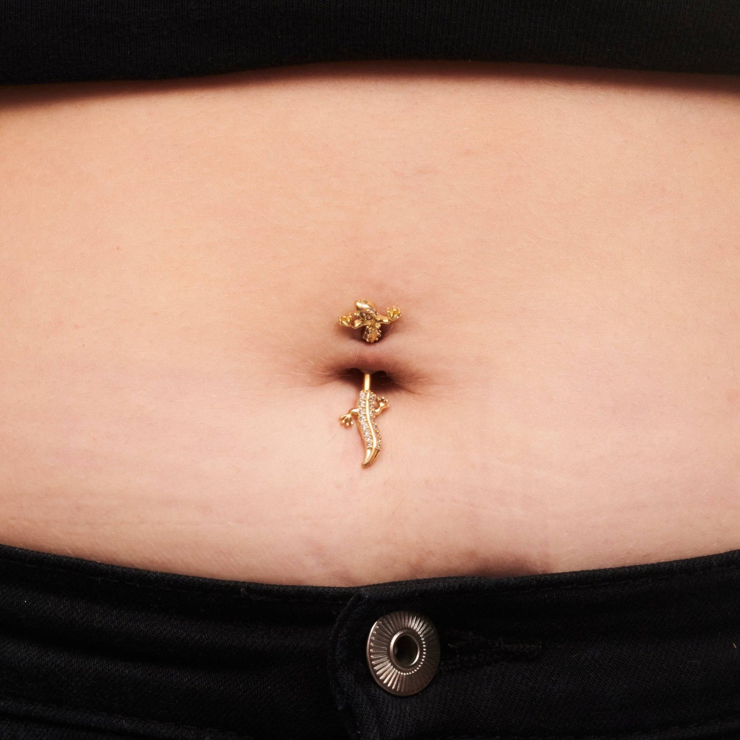 Gecko CZ Gem Belly Bar - SkinKandy | Body Jewellery & Piercing Online Australia