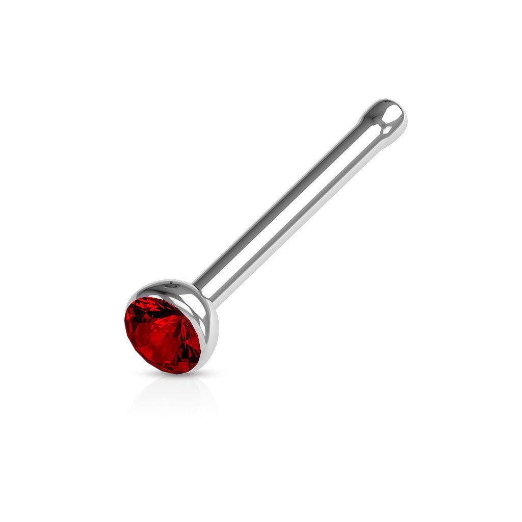 Deep Set Gem Steel Nose Stud - SkinKandy | Body Jewellery & Piercing Online Australia