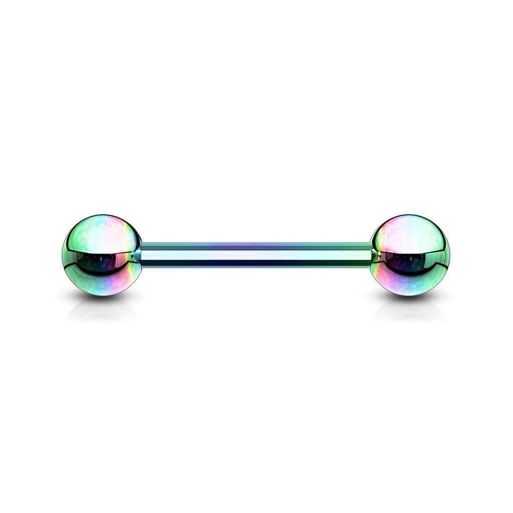 Rainbow Titanium IP Over Steel Industrial Barbell