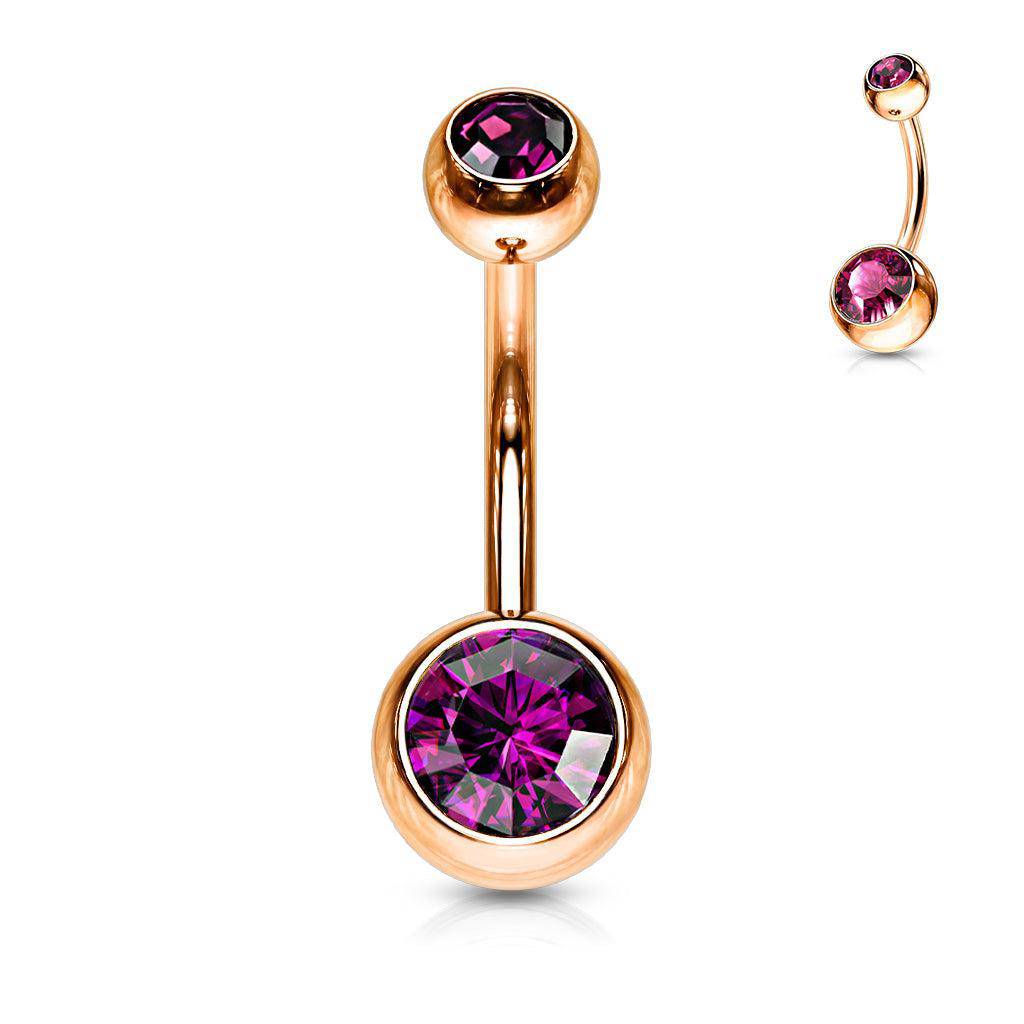 Rose Gold CZ Belly Ring - SkinKandy | Body Jewellery & Piercing Online Australia