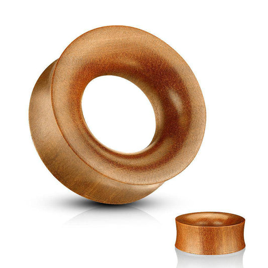 Saba Wood Concave Hollow Saddle Fit Organic Plug - SkinKandy | Body Jewellery & Piercing Online Australia