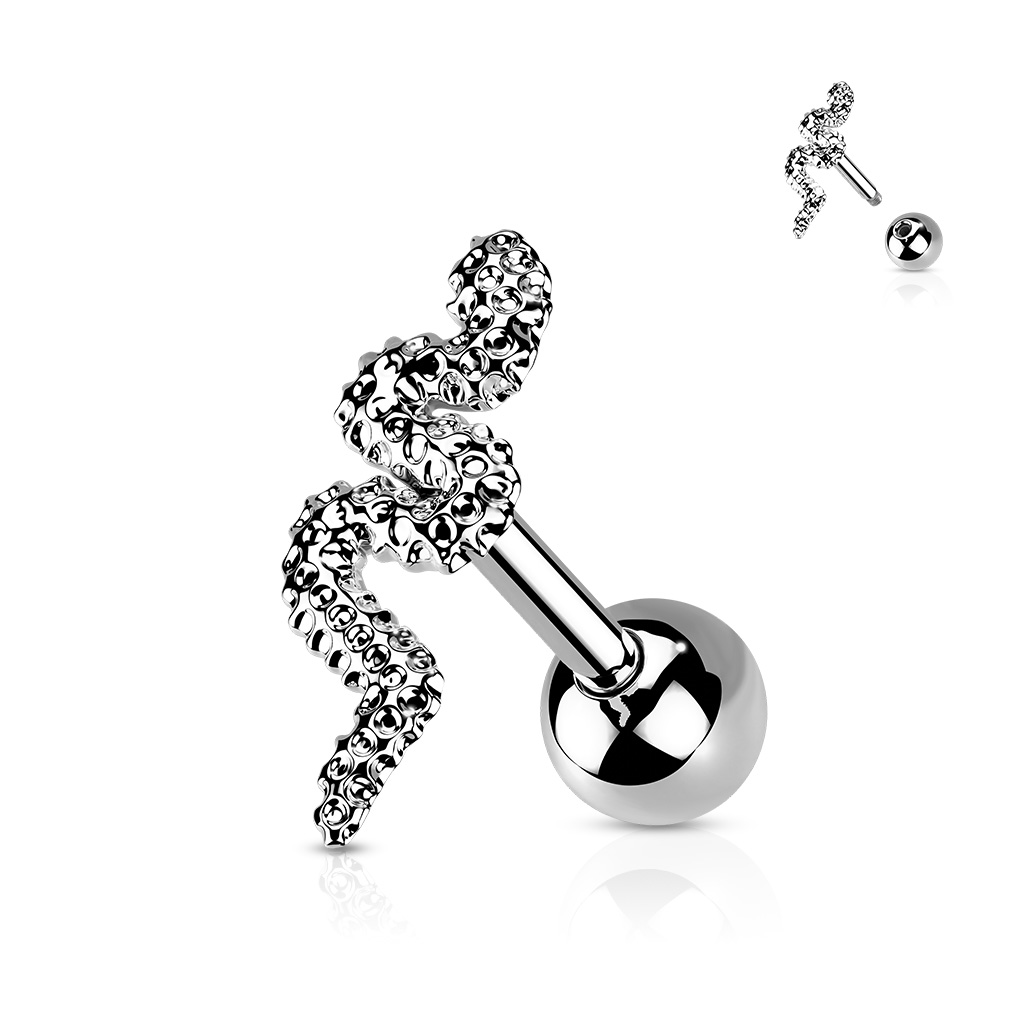 Steel Snake Barbell - SkinKandy | Body Jewellery & Piercing Online Australia